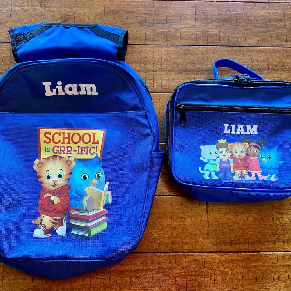 Personalized “Liam” Daniel Tiger’s Neighborhood Backpack & Lunch Bag Box School